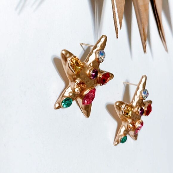 Diamond starfish earrings #954 - Picture 4 of 5